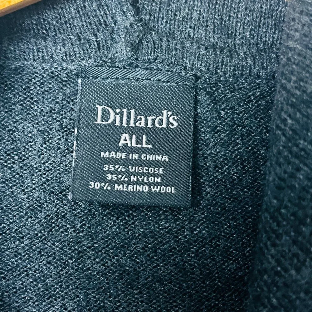 2/$30 Dillard's Charcoal Gray Wool Blend Poncho One Size